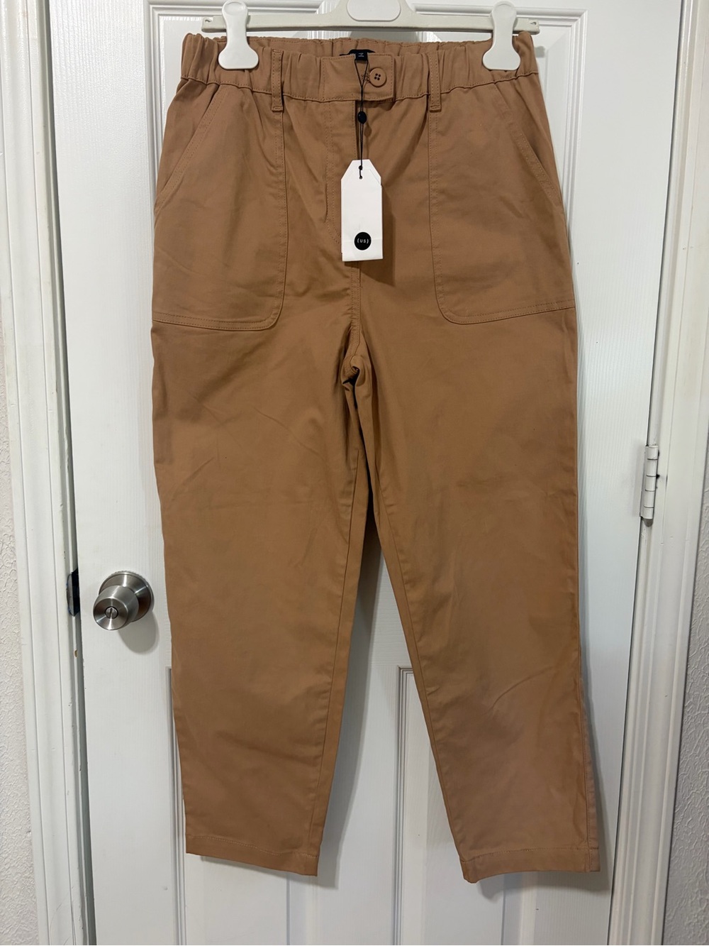 Universal Standard Weekend Pant Cinnamon Swirl Cotton Elastic Tan 2XS (US 6-8)